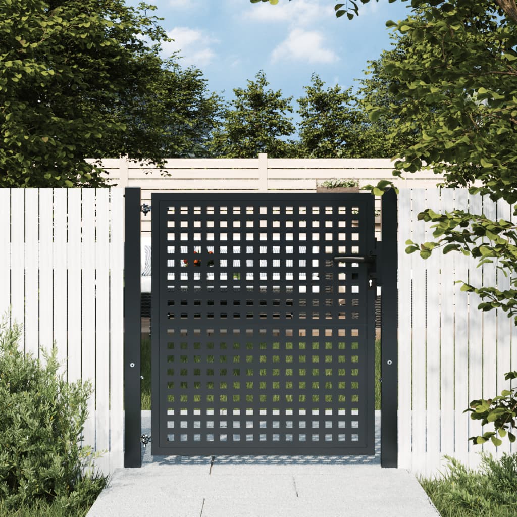 foto del prodotto cancello giardino antracite 105x125 cm in acciaiocod mxl 119125