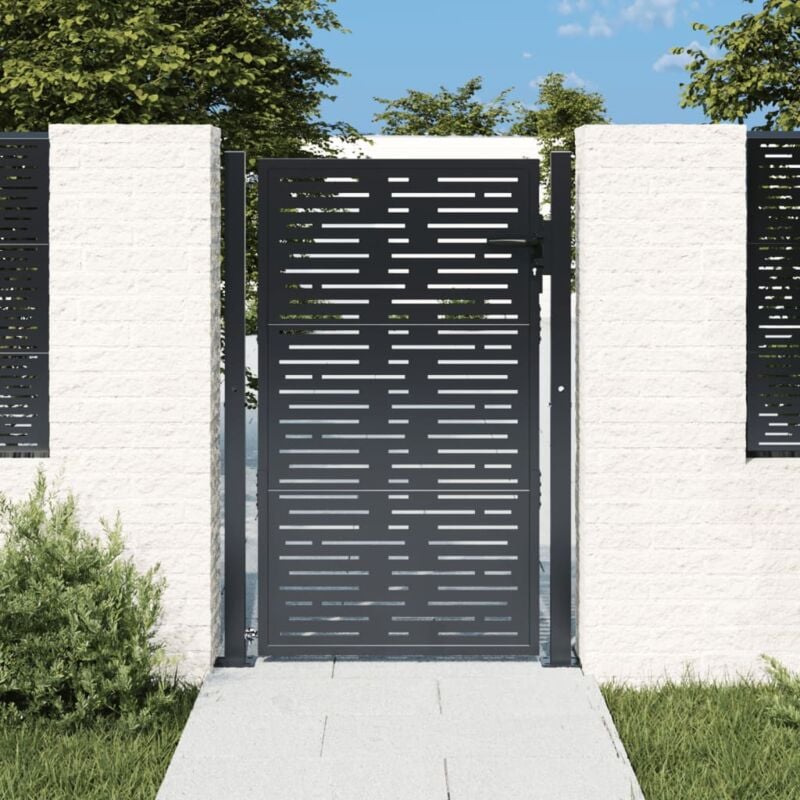 foto del prodotto cancello giardino antracite 105x155 cm acciaio design quadrato vidaxl