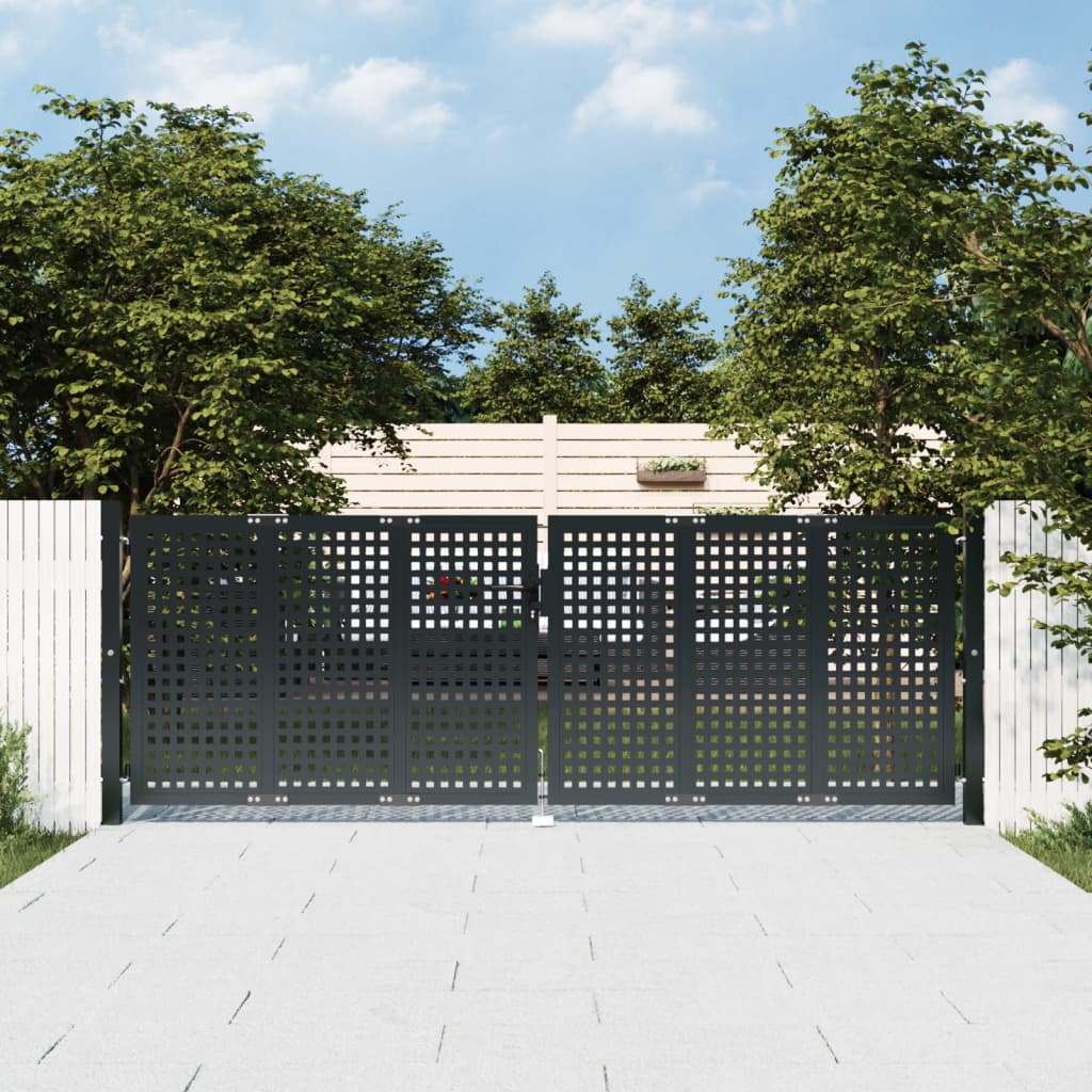 foto del prodotto cancello giardino antracite 300x125 cm in acciaiocod mxl 95196