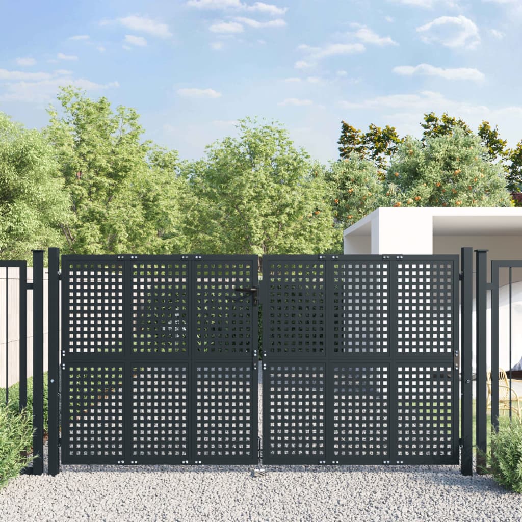 foto del prodotto cancello giardino antracite 300x150 cm in acciaio