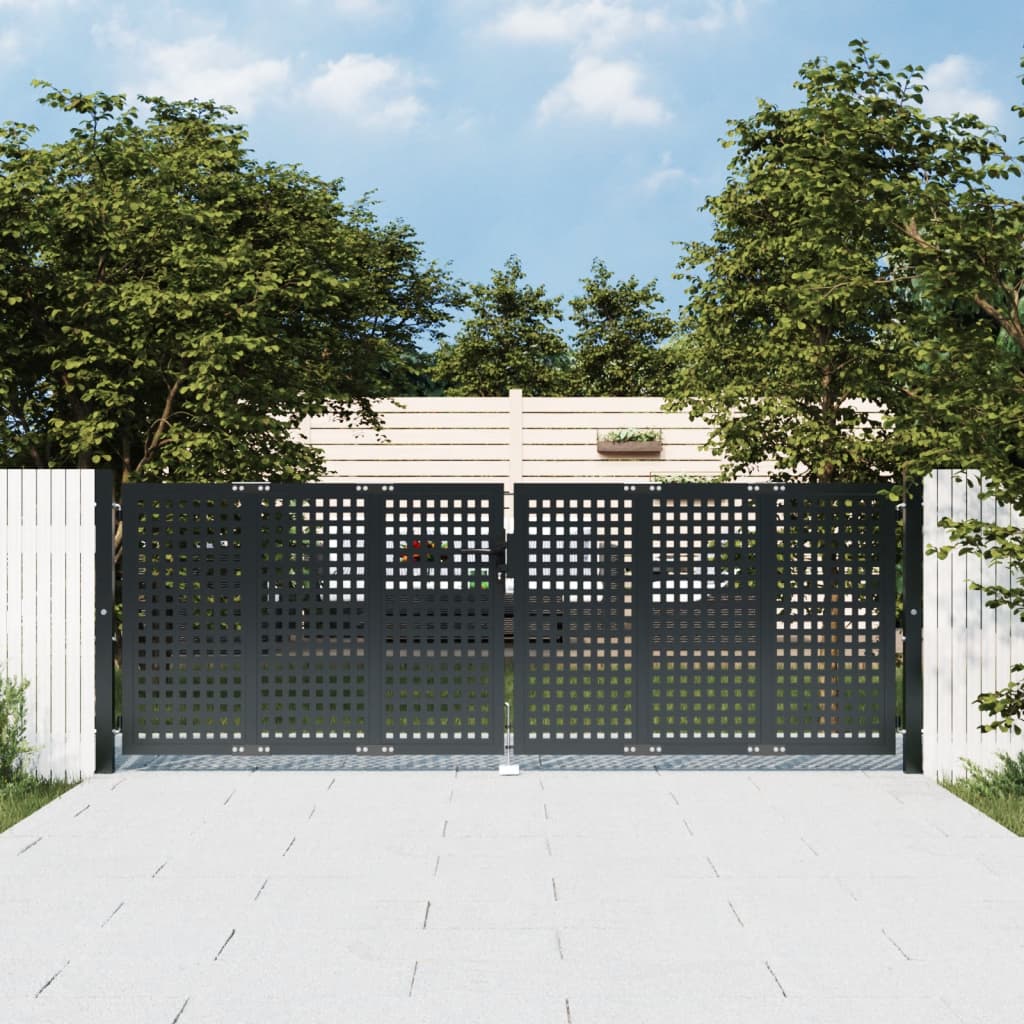 foto del prodotto cancello giardino antracite 300x150 cm in acciaiocod mxl 71154