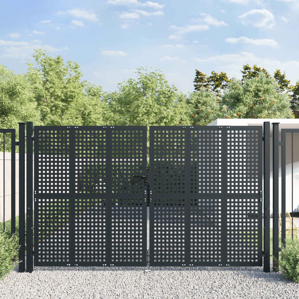 foto del prodotto cancello giardino antracite 300x250 cm in acciaiocod mxl 71155