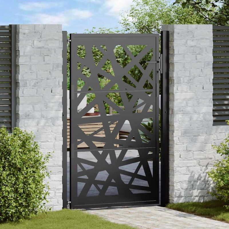 foto del prodotto cancello giardino nero 105x155 cm in acciaio design leggero vidaxl