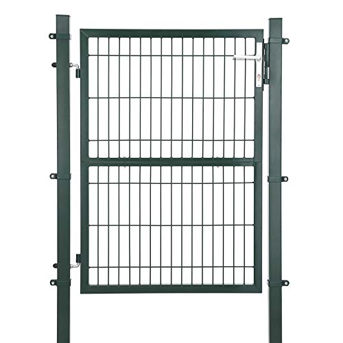 foto del prodotto cancello in acciaio zincato cancello per recinzione cancello da giardino robusto e durevole con serratura maniglia e chiave di qualit 106 x 125 cm l x a verde 12 0001887