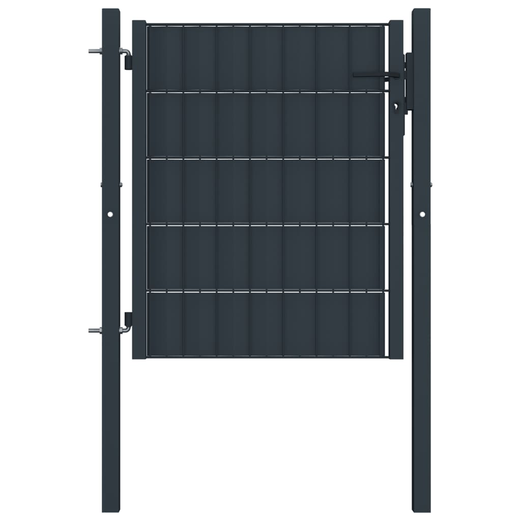 foto del prodotto cancello in pvc e acciaio 100x81 cm antracite