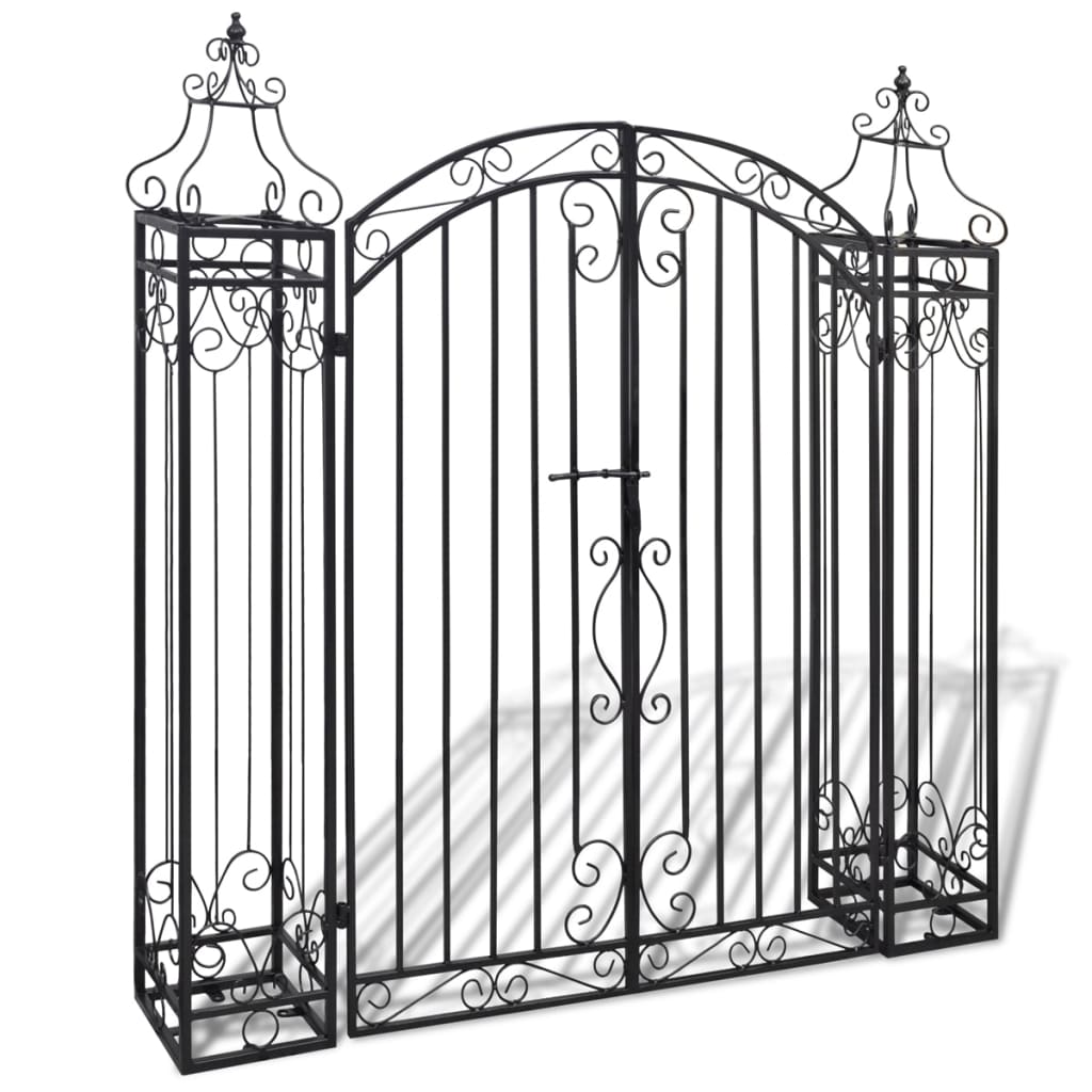 foto del prodotto cancello ornamentale da giardino ferro battuto 122x20,5x134 cm cod mxl 130937