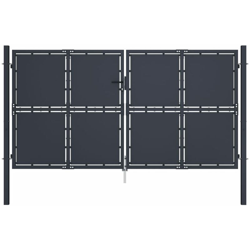 foto del prodotto cancello per giardino in acciaio 300x150 cm antracite - vidaxl