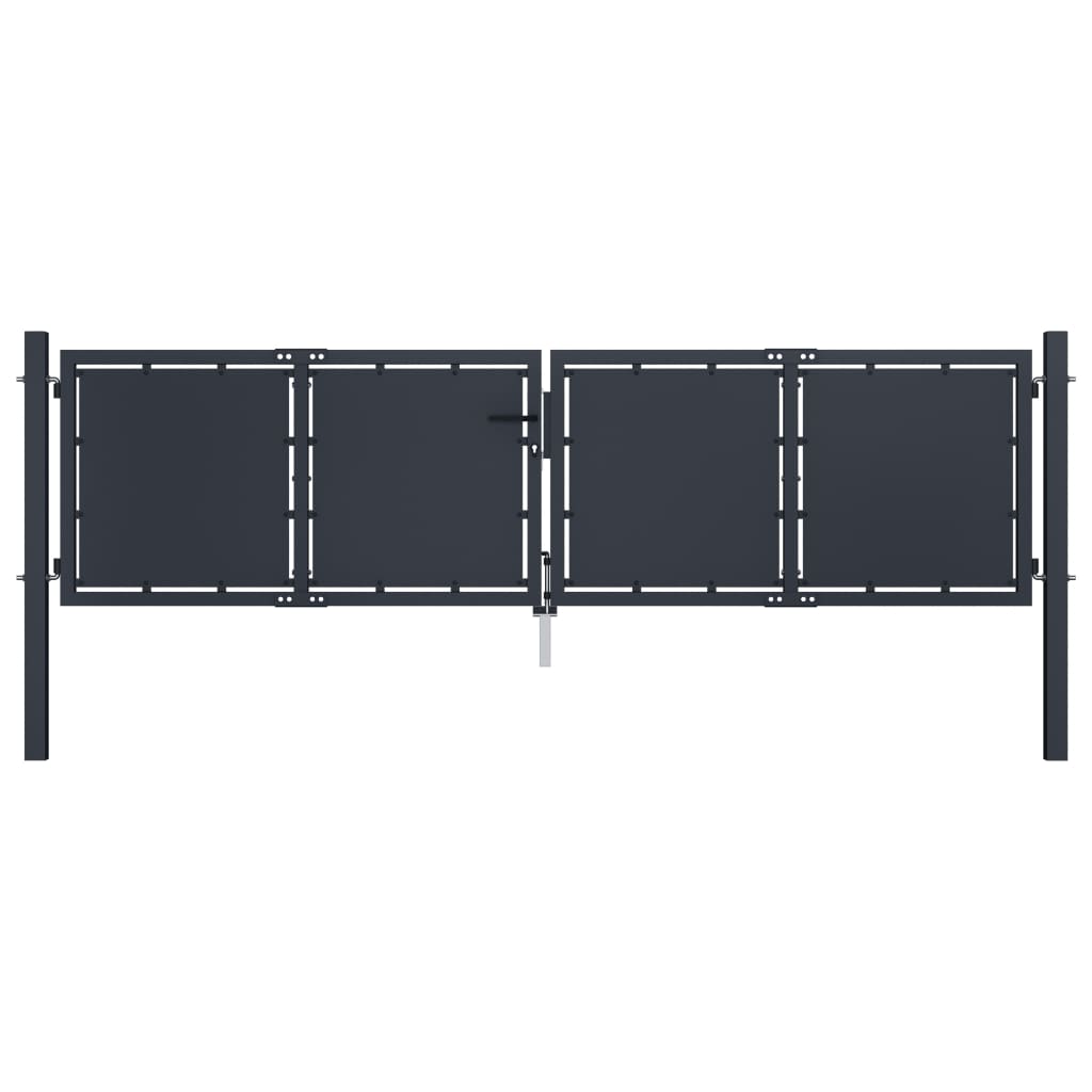 foto del prodotto cancello per giardino in acciaio 300x75 cm antracite cod mxl 41061