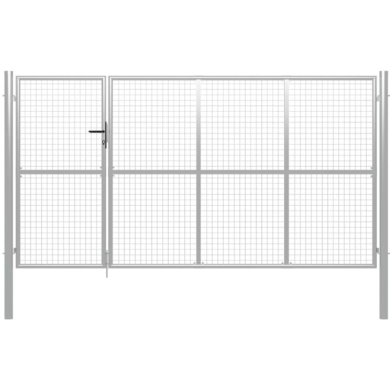 foto del prodotto cancello per giardino in acciaio 350x150 cm argento vidaxl