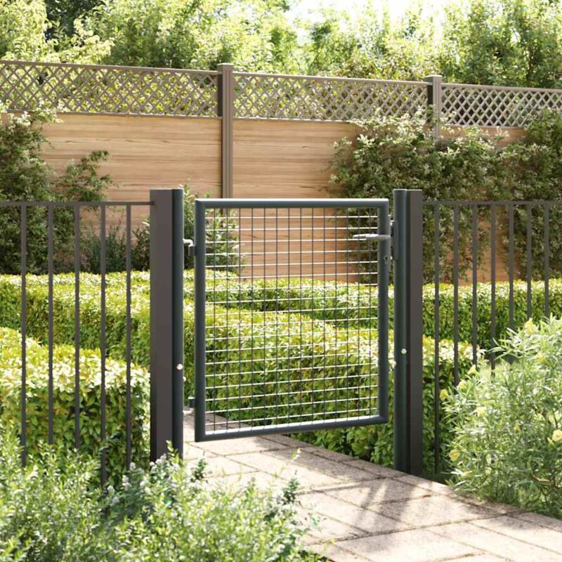 foto del prodotto cancello per giardino in acciaio zincato 100x125 cm grigio