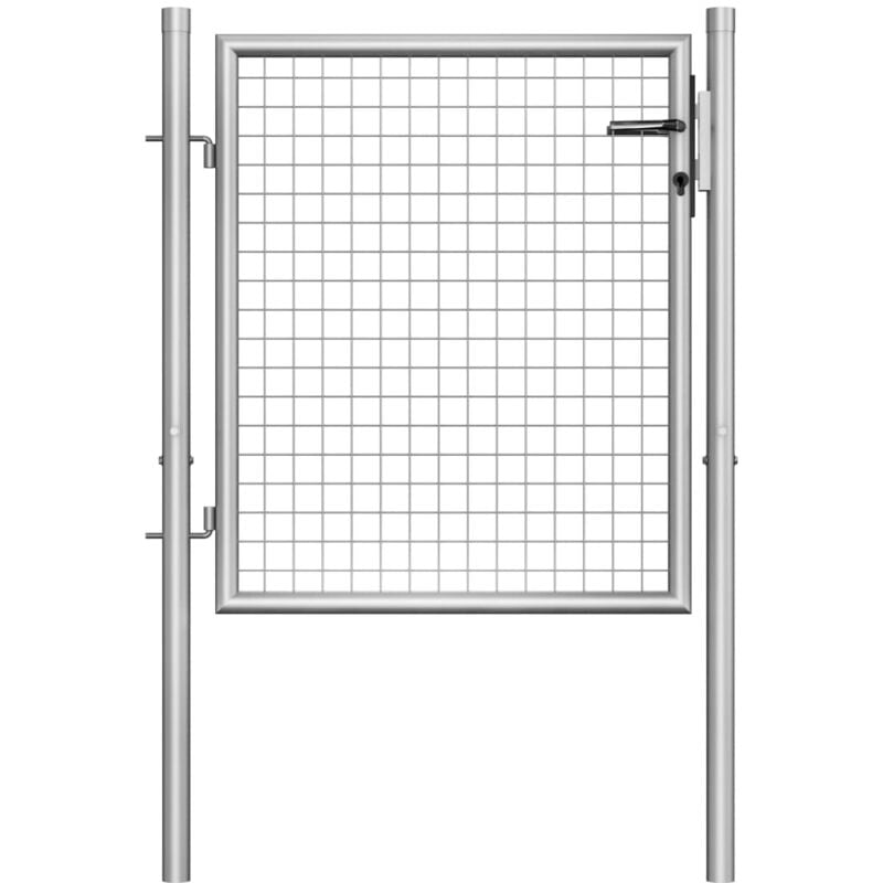 foto del prodotto cancello per giardino in acciaio zincato 105x125 cm argento vidaxl