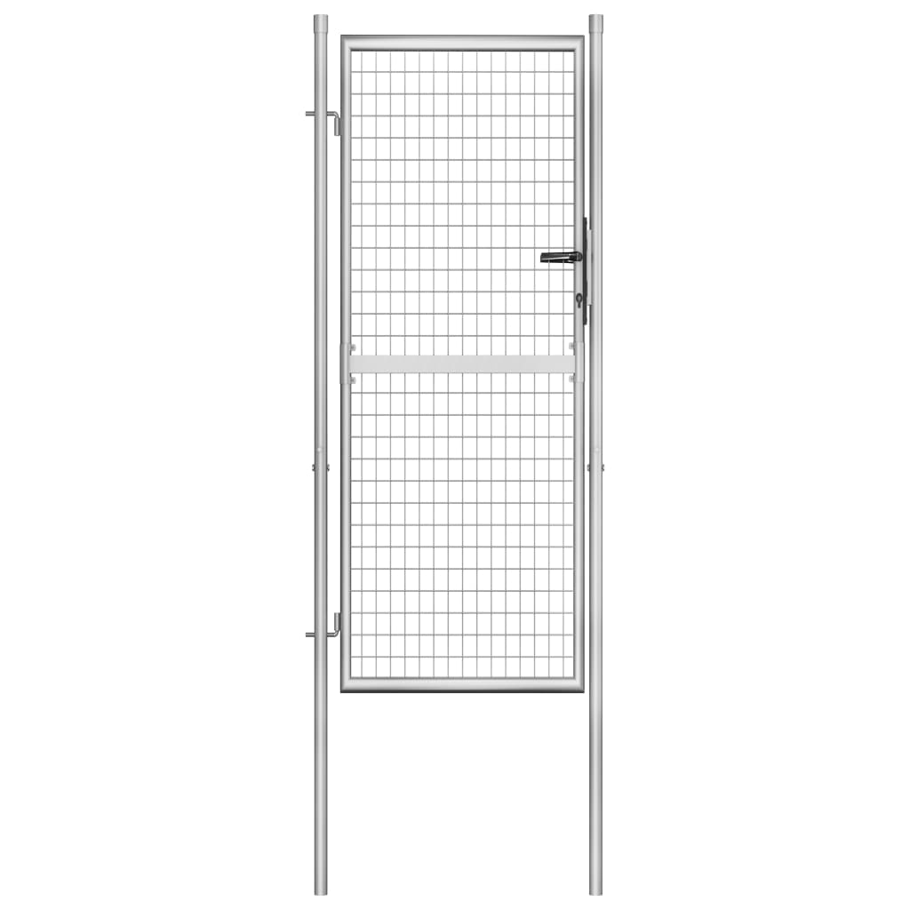 foto del prodotto cancello per giardino in acciaio zincato 105x250cm argento cod mxl 42381