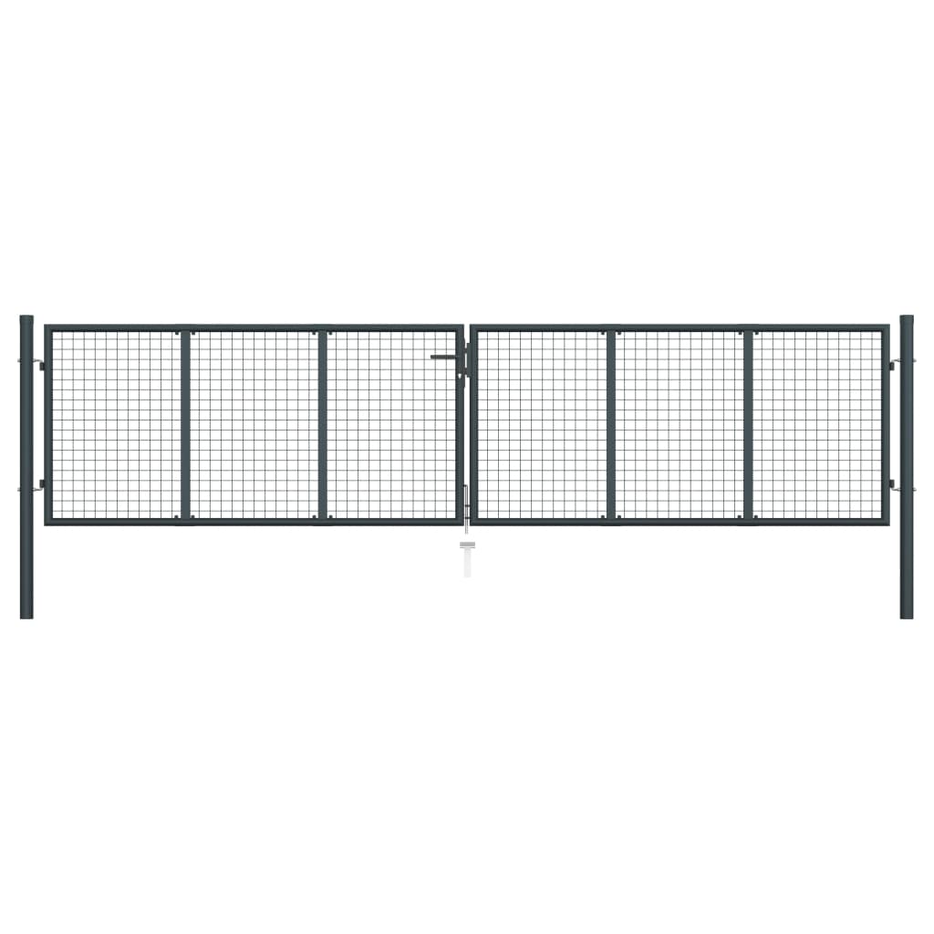 foto del prodotto cancello per giardino in acciaio zincato 400x125cm grigio cod mxl 54054