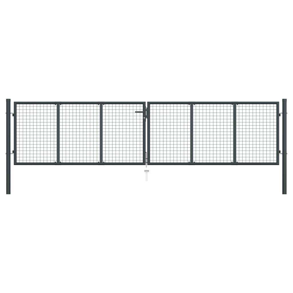 foto del prodotto cancello per giardino in acciaio zincato 400x150 cm grigio cod mxl 47312