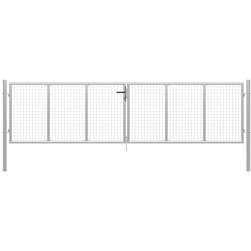 foto del prodotto cancello per giardino in acciaio zincato 415x150cm argento