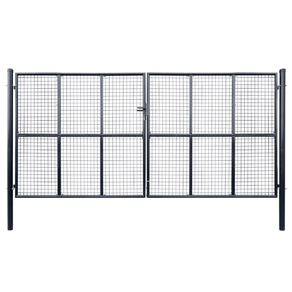 foto del prodotto cancello per giardino in acciaio zincato grigio 400x175 cm cod mxl 49919