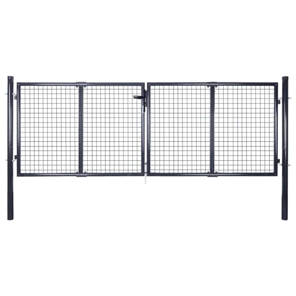 foto del prodotto cancello per giardino rete in acciaio zincato 289x100 cm grigio cod mxl 53166