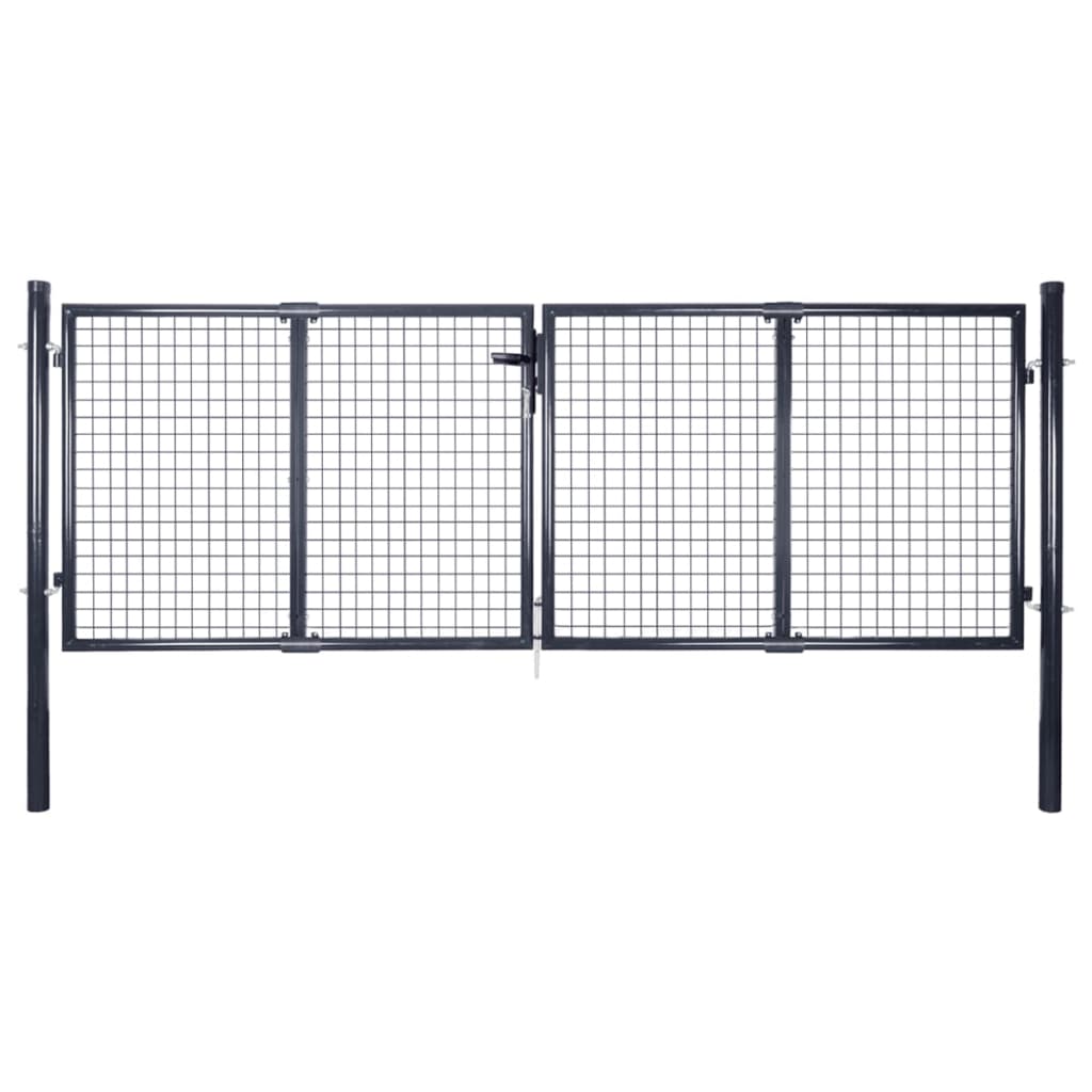 foto del prodotto cancello per giardino rete in acciaio zincato 289x75 cm grigio cod mxl 42876