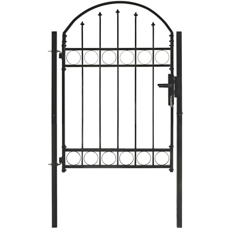 foto del prodotto cancello per recinzione ad arco in acciaio 100x125 cm nero vidaxl 283912