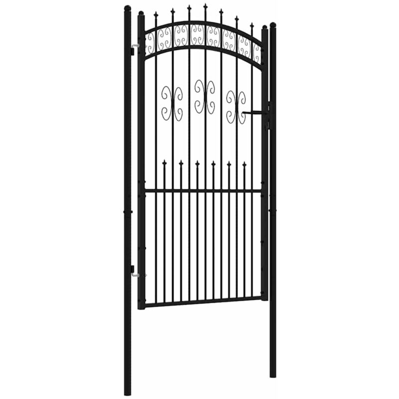 foto del prodotto cancello per recinzione con punta a lancia nero 103x175 cm in acciaio verniciato a polvere - vidaxl