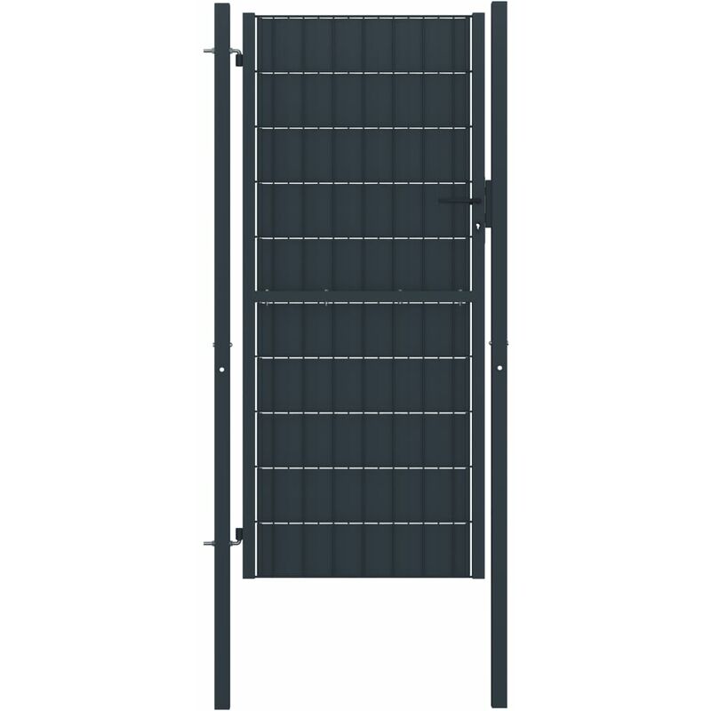 foto del prodotto cancello per recinzione in pvc e acciaio 100x124 cm antracite vidaxl