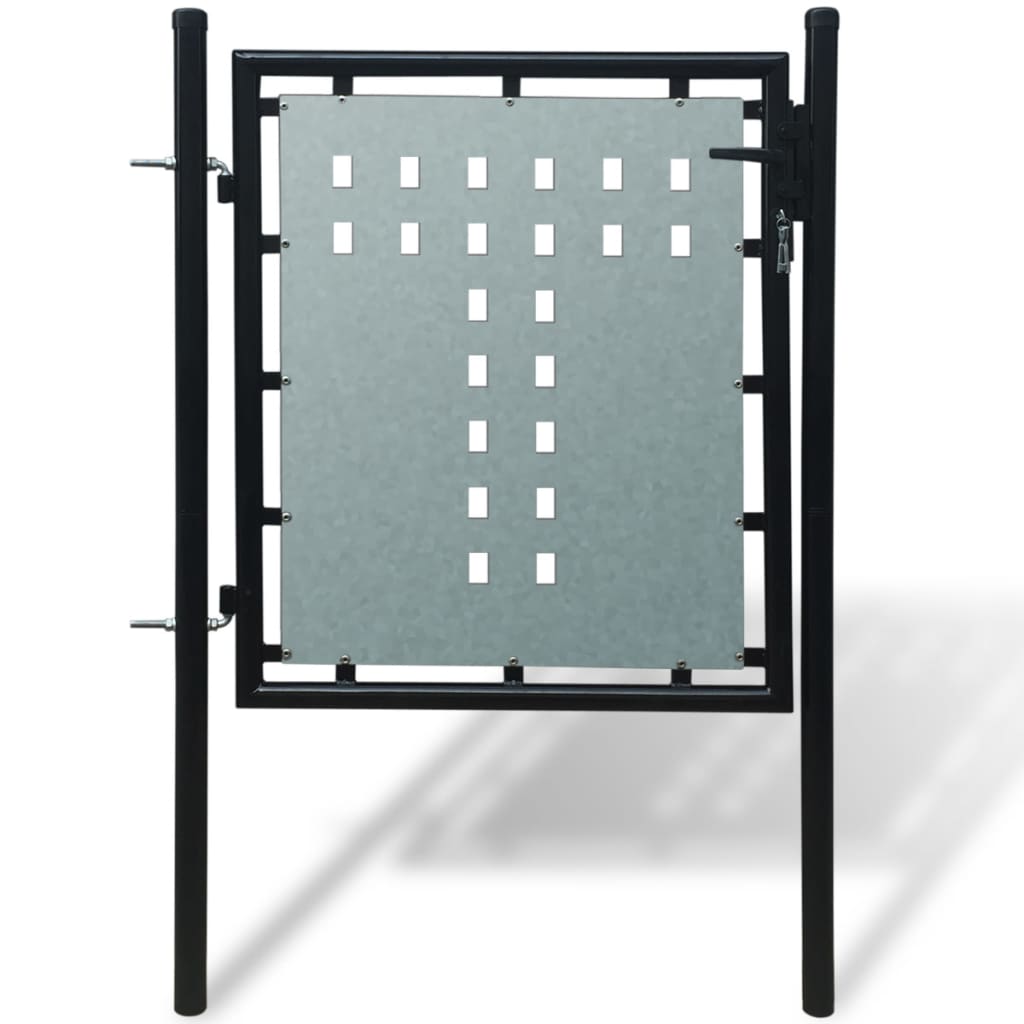 foto del prodotto cancello per recinzione singolo nero 100 x 125 cm vidaxl