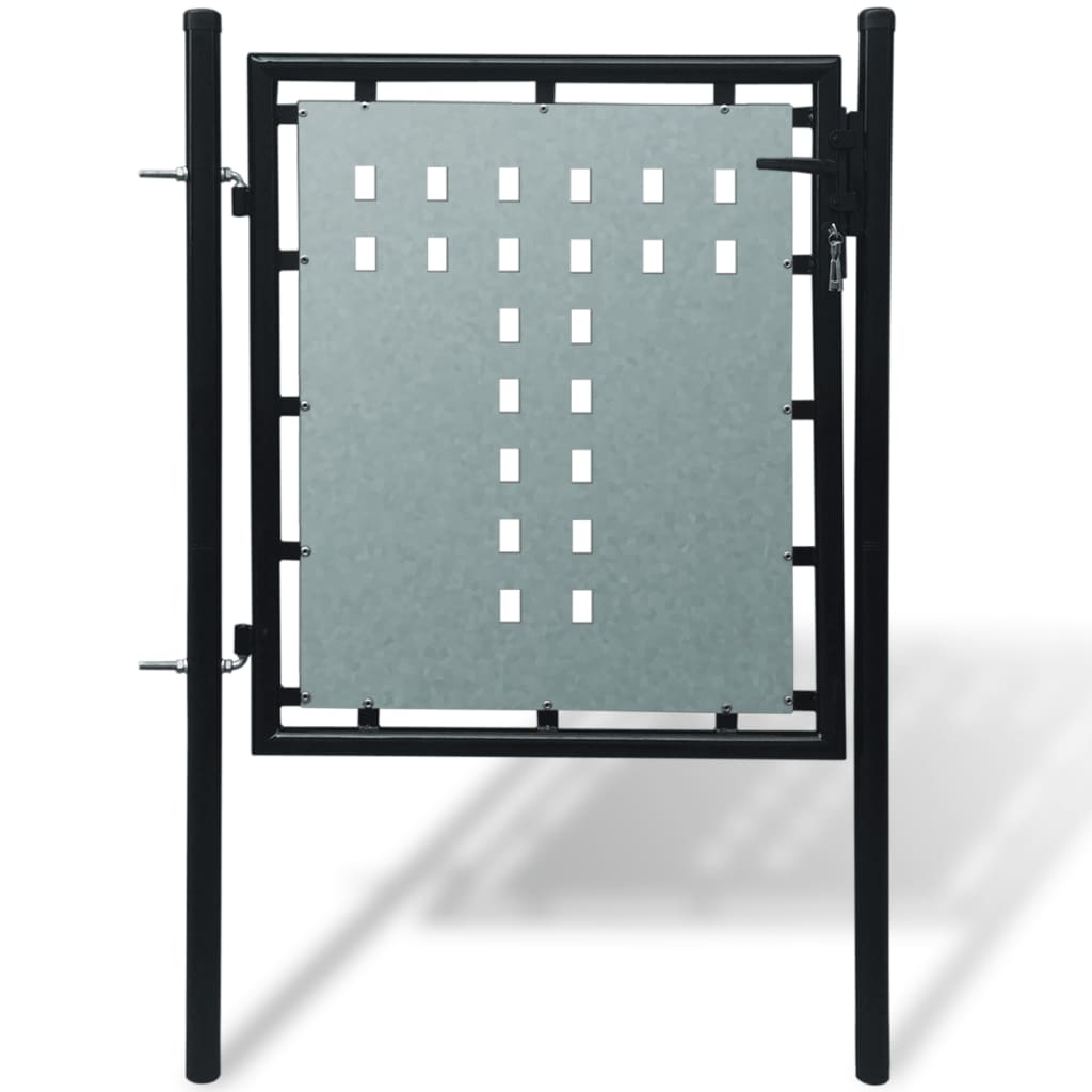 foto del prodotto cancello per recinzione singolo nero 100 x 150 cm cod mxl 47523