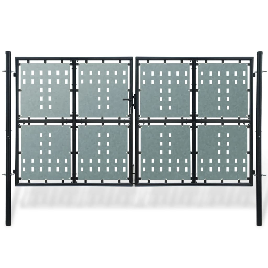 foto del prodotto cancello per recinzione singolo nero 300 x 225 cm cod mxl 39937