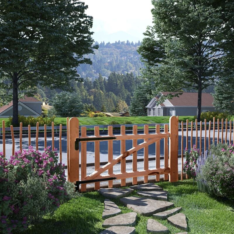 foto del prodotto cancello singolo recinzione legno nocciolo impregnato 100x60 cm vidaxl