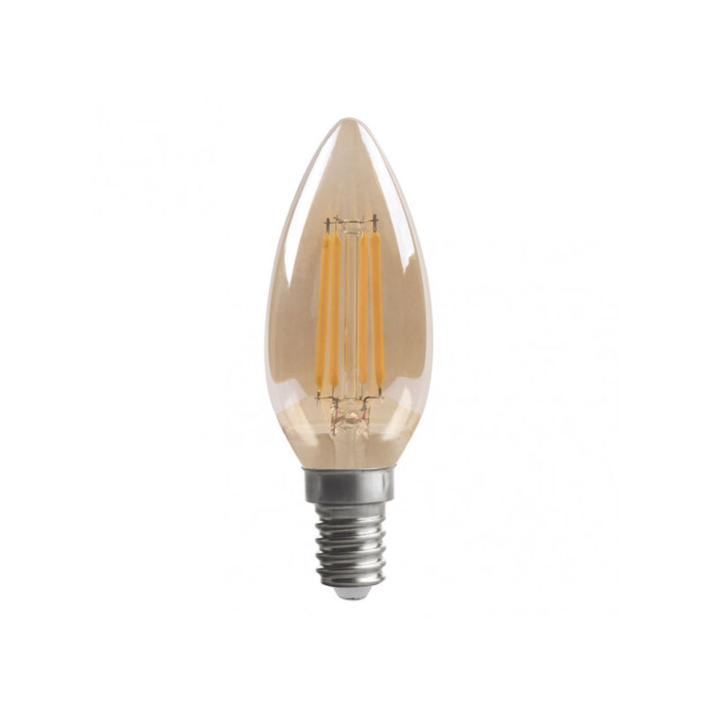 foto del prodotto candela a filamento 10x3,5d 4w 380lm e14 ambra 2700k fabrilamp