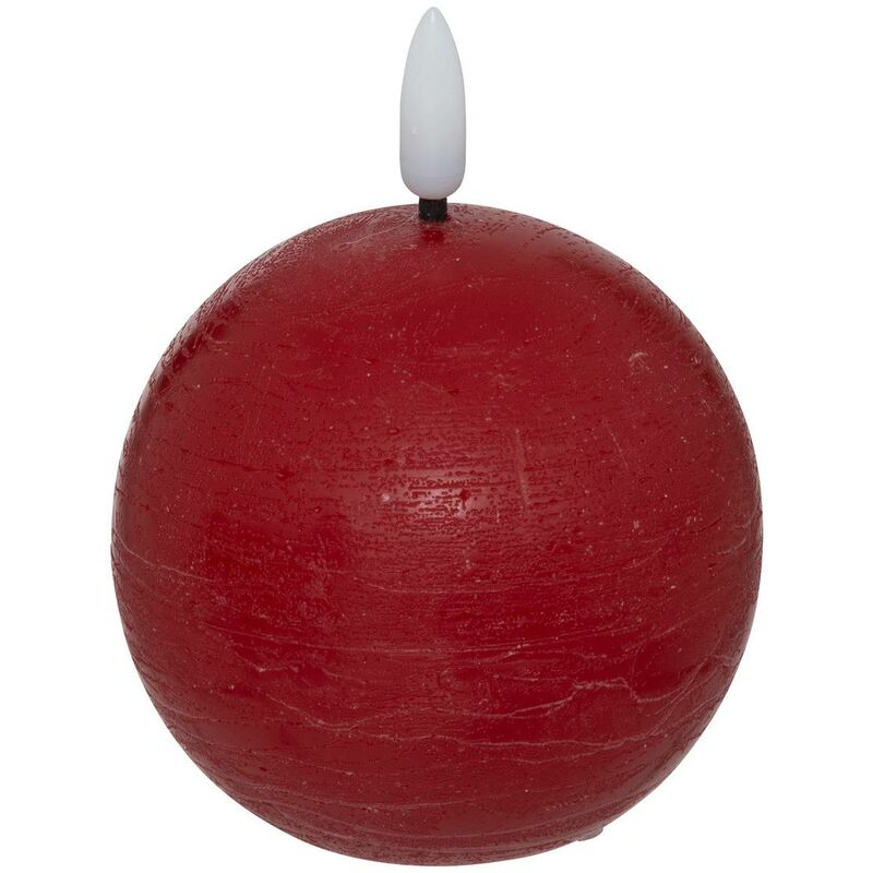 foto del prodotto candela a sfera a led molia d12cm rosso atmosphera cr ateur d int rieur