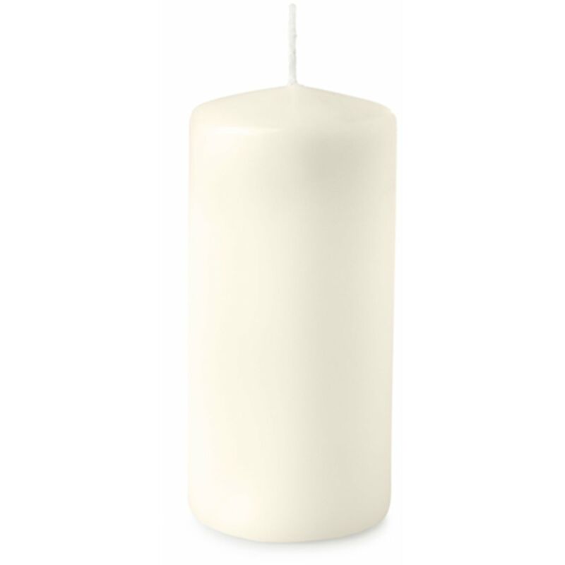 foto del prodotto candela cilindrica a cera avorio decorazione natalizia da interno ed esterno 8 x h 15 cm