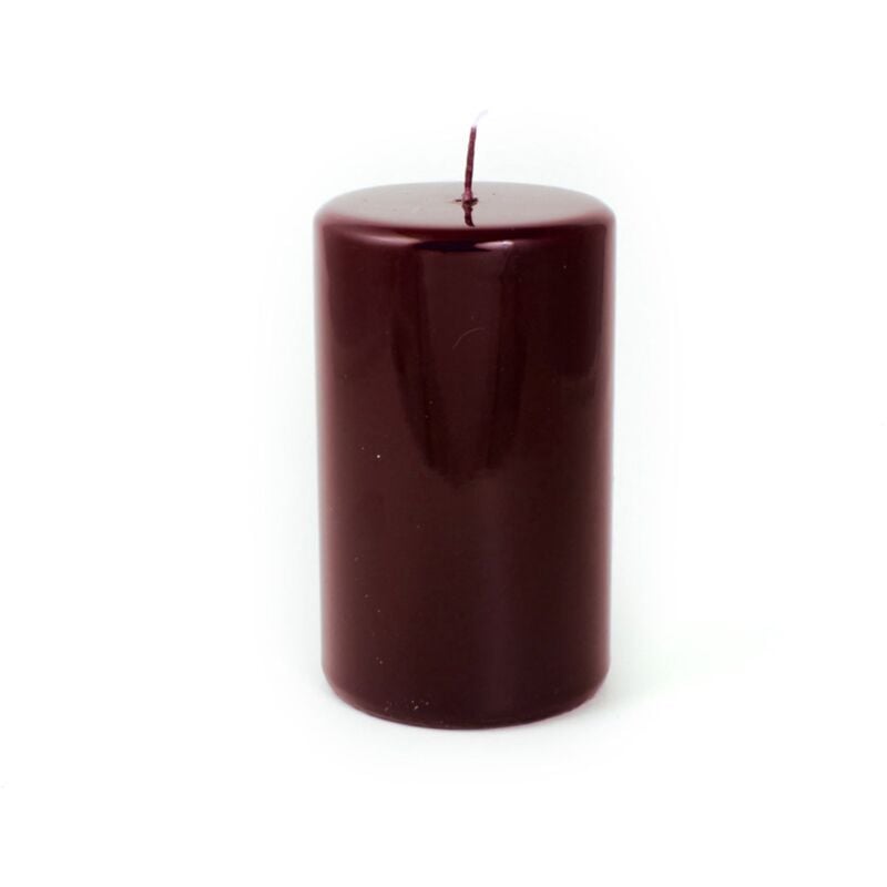 foto del prodotto candela cilindrica decorata pillar lucid bordeaux decorazione natalizia h 1o cm