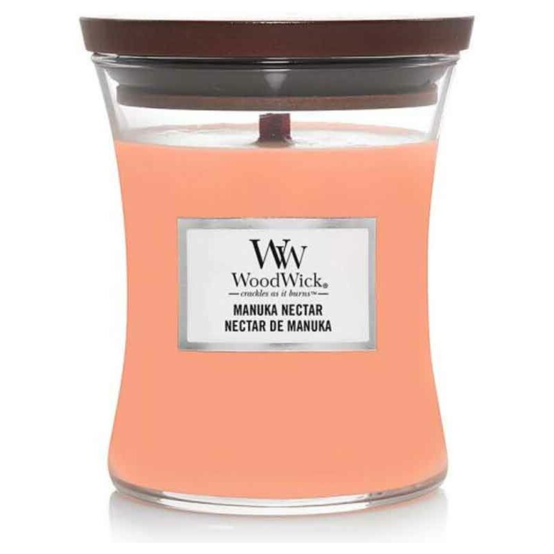 foto del prodotto candela clessidra media hourglass manuka nectar woodwick