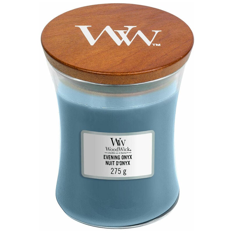 foto del prodotto candela clessidra media medium jar evening onyx woodwick