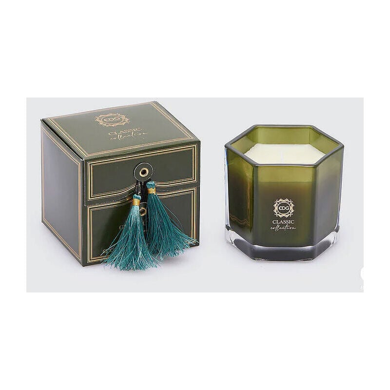 foto del prodotto candela collezione classica 8.5xh8.5cm fragranza verde utopia, natale, decorazioni casa edg