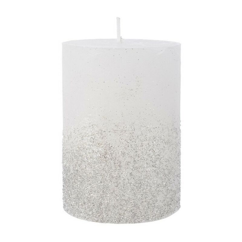 foto del prodotto candela decorata con glitter 10 cm.
