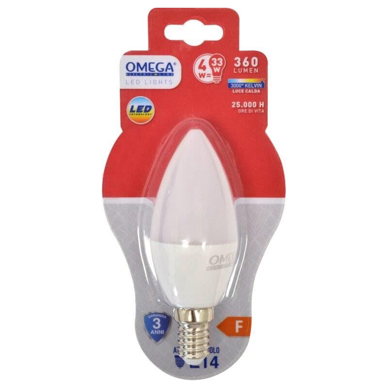 foto del prodotto candela led c37 4w e14 3000k
