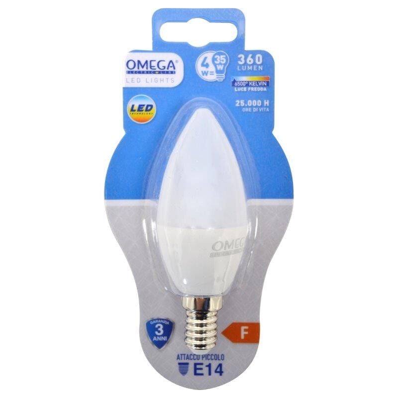 foto del prodotto candela led c37 4w e14 6500k