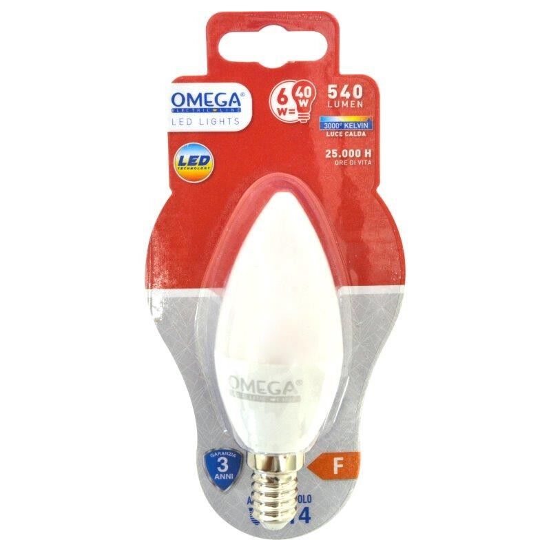 foto del prodotto candela led c37 6w e14 3000k