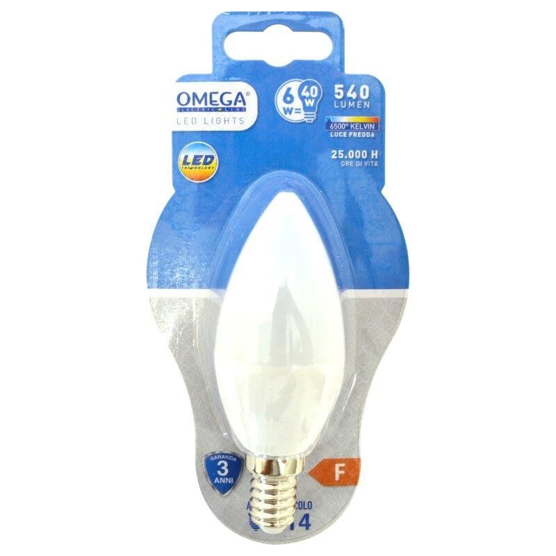 foto del prodotto candela led c37 6w e14 6500k