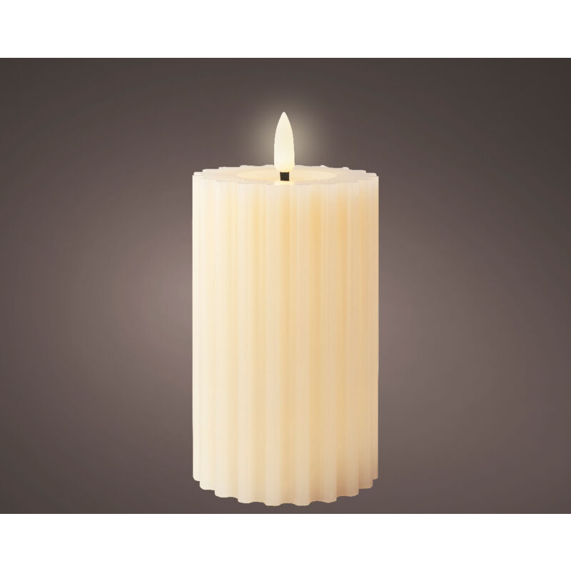 foto del prodotto candela led cera intagliata stabile h 14.8 7.5 cm