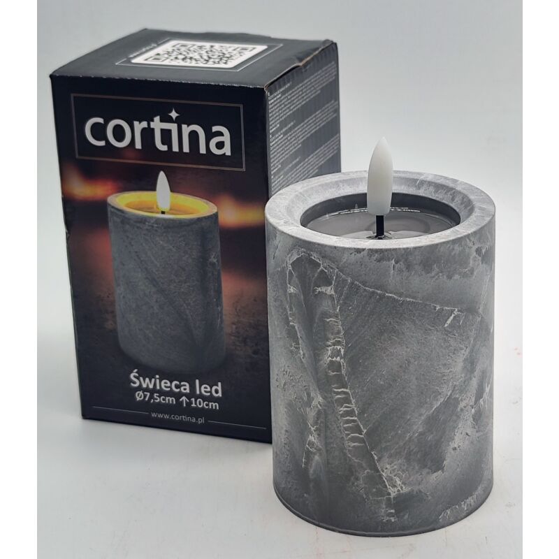 foto del prodotto candela led effetto cemento 10 cm fi 7,5 cm 43-23 / nwh / senza batteria