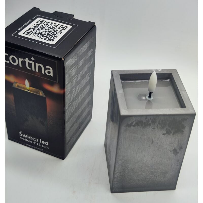 foto del prodotto candela led effetto cemento 12,5 cm fi 8 cm 41-23 / nwh / con batterie