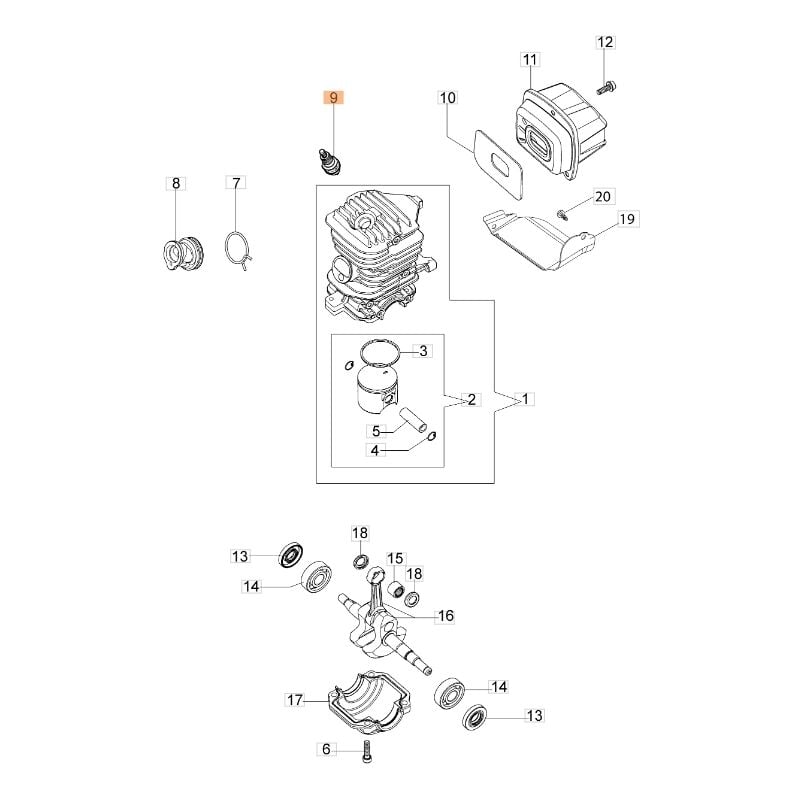 foto del prodotto candela originale oleomac decespugliatore 446 bp motosega gs 350 c 3055101r