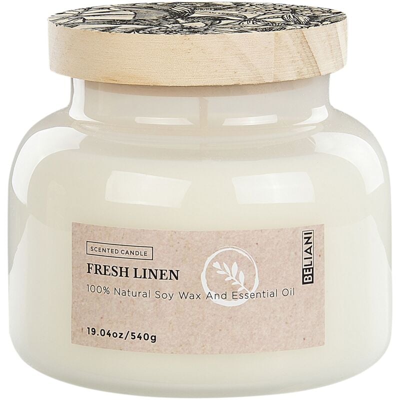 foto del prodotto candela profumata 100 cera di soia stoppino di cotone vetro fragranza fresca fresco lino delight bliss