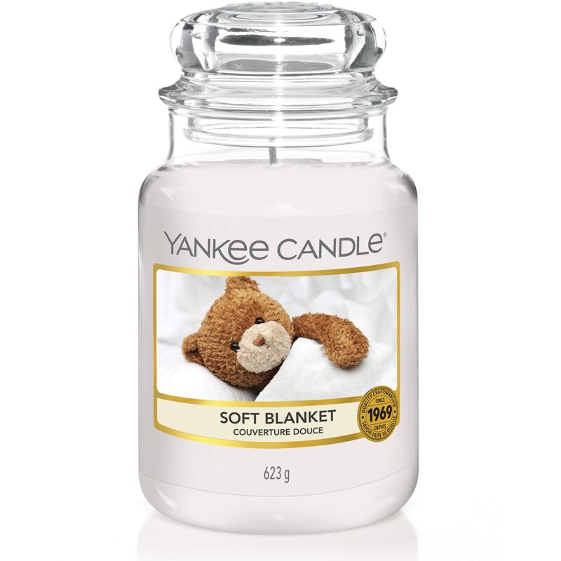 foto del prodotto candela profumata in giara grande coperta morbida durata fino a 150 ore regali perfetti per la festa della mamma per le donne yankee candle