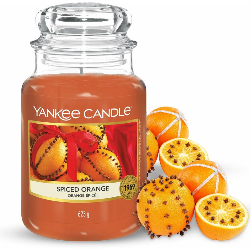 foto del prodotto candela profumata in giara grande, durata fino a 150 ore, arancia piccante, 10.7 x 10.7 x 16.8 cm, 623 grammi yankee candle