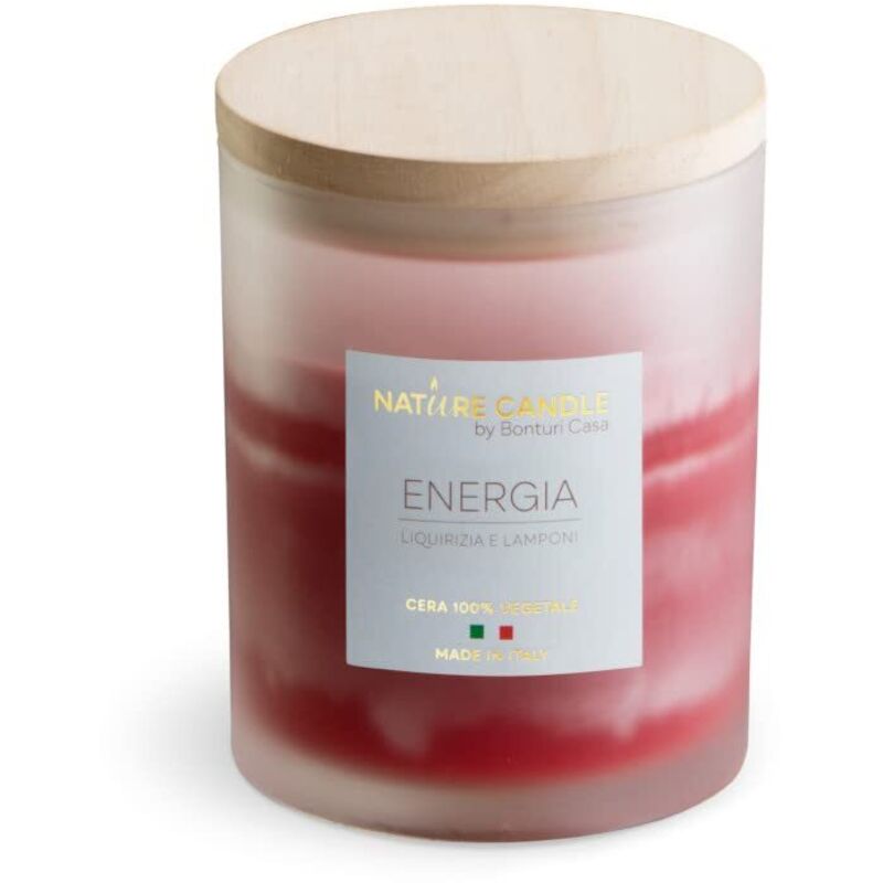 foto del prodotto candela profumata naturali energia - liquirizia e lamponi 200 gr - collezione amati