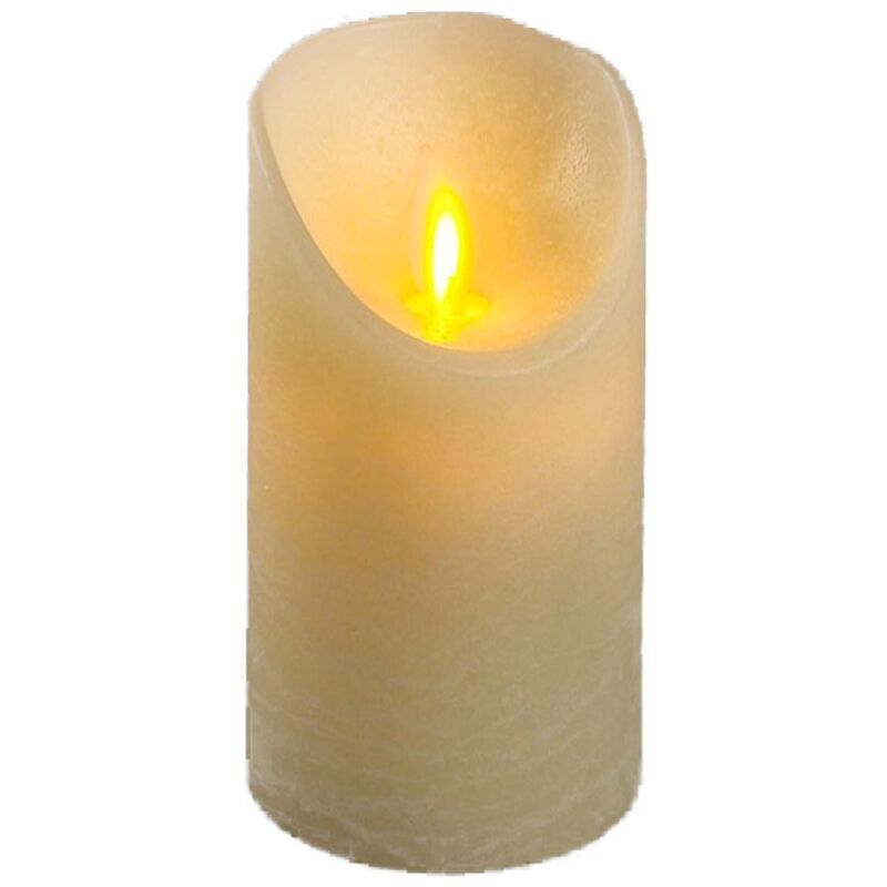 foto del prodotto candela rustic a led effetto fiamma, decorazione da interni per centrotavola 12.5 cm bianco